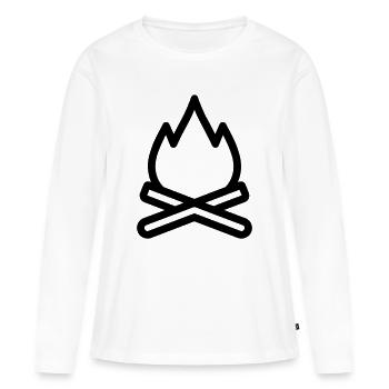 feu de camp - T-shirt manches longues Premium bio Femme - blanc - Devant - Julia (174cm)