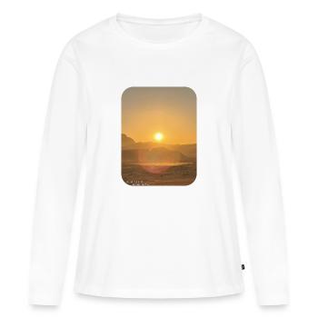 Wüstensonne am Horizont - Frauen Premium Bio Langarmshirt - Weiß - Vorne - Julia (174cm)