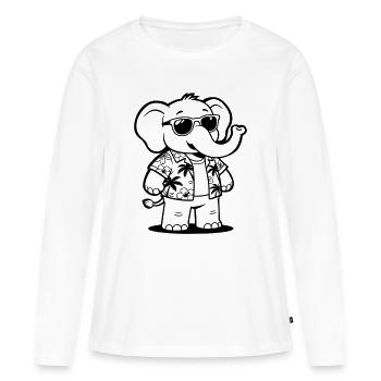 elephant vacation - Women's Premium Organic Long Sleeve Shirt - white - Front - Julia (174cm)