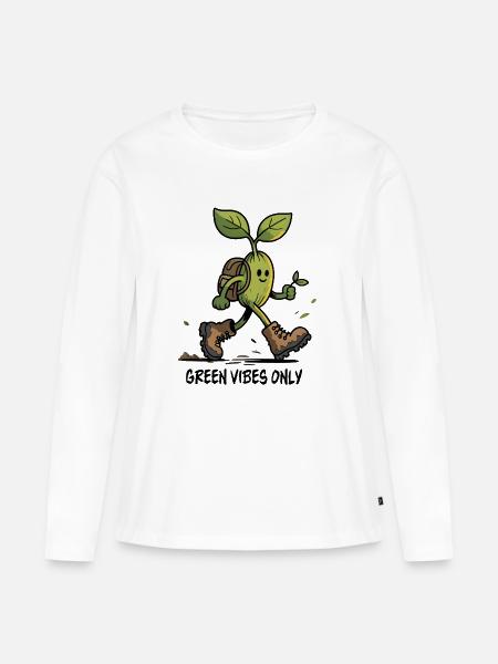 Ökologische Pflanze auf einer Wanderung - Frauen Premium Bio Langarmshirt - Weiß