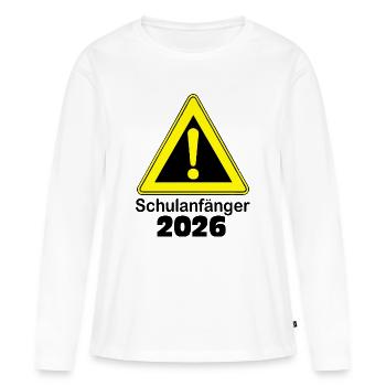 Schulanfänger 2026 - Frauen Premium Bio Langarmshirt - Weiß - Vorne - Julia (174cm)