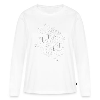 Grille de carrés isométriques - T-shirt manches longues Premium bio Femme - blanc - Devant - Julia (174cm)