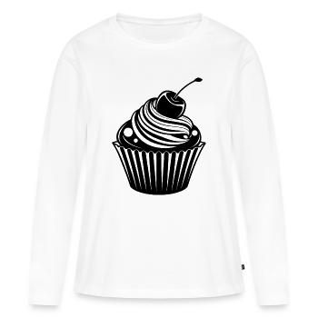 Cupcake - Frauen Premium Bio Langarmshirt - Weiß - Vorne - Julia (174cm)