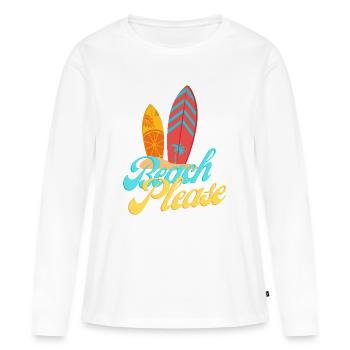 Plage, s’il vous plaît, surfez Palm Sunset - T-shirt manches longues Premium bio Femme - blanc - Devant - Julia (174cm)