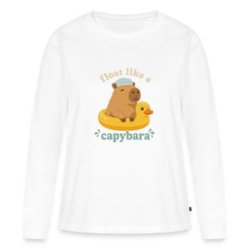 Flotte comme un capybara - T-shirt manches longues Premium bio Femme - blanc - Devant - Julia (174cm)