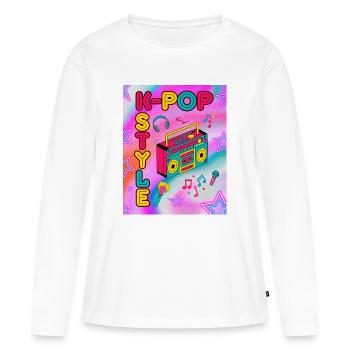 K-Pop Style - Women's Premium Organic Long Sleeve Shirt - white - Front - Julia (174cm)