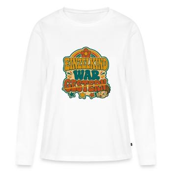 L’unique enfant était l’annonce de frère et sœur hier - T-shirt manches longues Premium bio Femme - blanc - Devant - Julia (174cm)