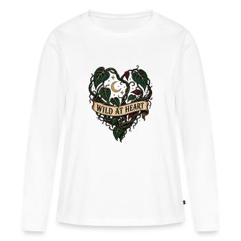 Wild at Heart – Philodendron Pflanzenherz - Frauen Premium Bio Langarmshirt - Weiß - Vorne - Julia (174cm)