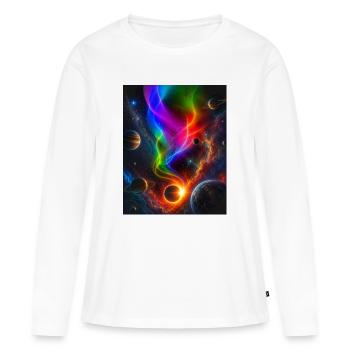 Éclipse 2026 ! - T-shirt manches longues Premium bio Femme - blanc - Devant - Julia (174cm)
