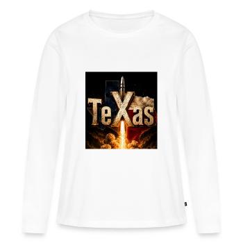 Lancement de fusée au Texas - T-shirt manches longues Premium bio Femme - blanc - Devant - Julia (174cm)