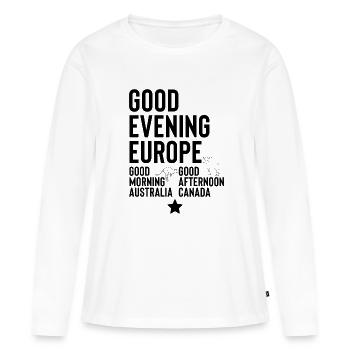Eurovision - T-shirt manches longues Premium bio Femme - blanc - Devant - Julia (174cm)