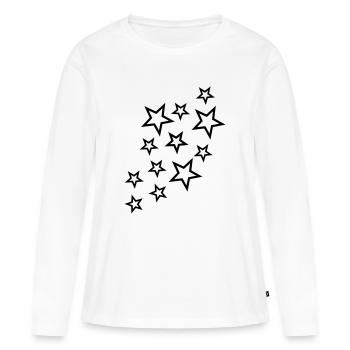 sterne und sternchen - Frauen Premium Bio Langarmshirt - Weiß - Vorne - Julia (174cm)