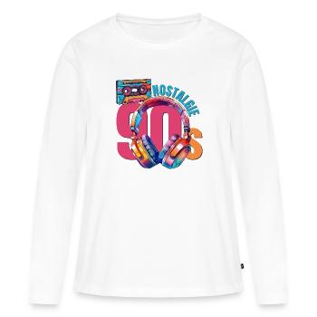 Nostalgie 90s 01 - T-shirt manches longues Premium bio Femme - blanc - Devant - Julia (174cm)