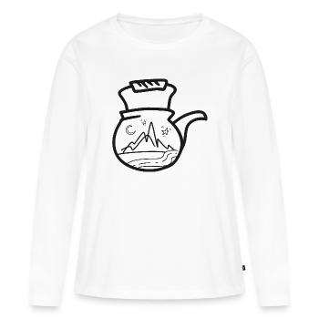 Bouilloire de camping-car - T-shirt manches longues Premium bio Femme - blanc - Devant - Julia (174cm)