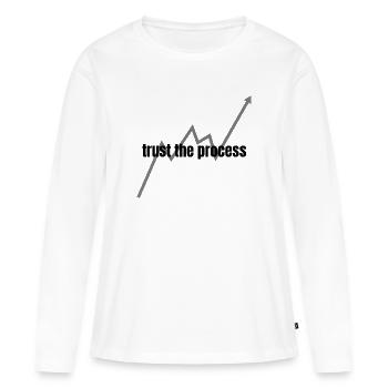 trust the process - Women's Premium Organic Long Sleeve Shirt - white - Front - Julia (174cm)