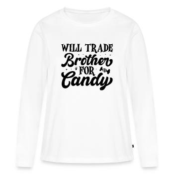 Will Trade Brother For Candy Halloween - Frauen Premium Bio Langarmshirt - Weiß - Vorne - Julia (174cm)