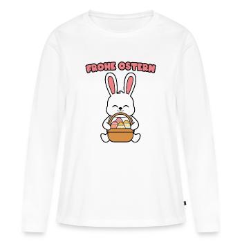 Frohe Ostern - Frauen Premium Bio Langarmshirt - Weiß - Vorne - Julia (174cm)