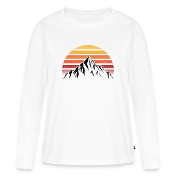 Soleil levant - T-shirt manches longues Premium bio Femme - blanc - Devant - Julia (174cm)