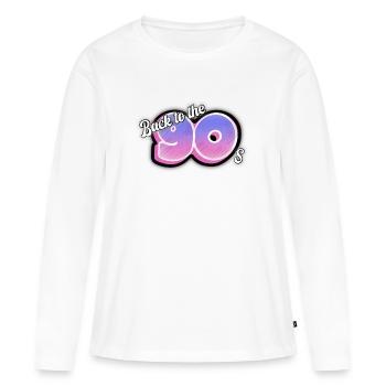 Back to the 90's - Women's Premium Organic Long Sleeve Shirt - white - Front - Julia (174cm)