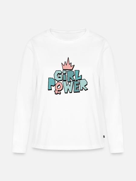 Mädchenpower oder Frauenpower - Premium økologisk langærmet T-shirt til kvinder - hvid