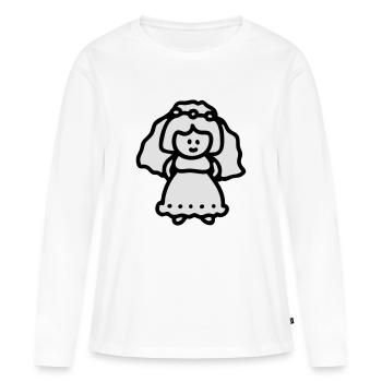 Jeune mariée - T-shirt manches longues Premium bio Femme - blanc - Devant - Julia (174cm)