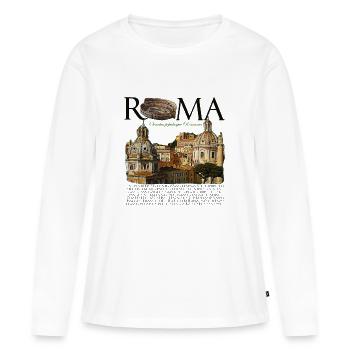 ROME - Frauen Premium Bio Langarmshirt - Weiß - Vorne - Julia (174cm)