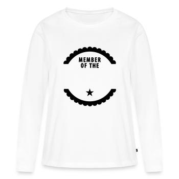 membre de la ... (1c) - T-shirt manches longues Premium bio Femme - blanc - Devant - Julia (174cm)