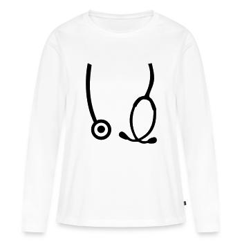 Stethoscope doctor - Women's Premium Organic Long Sleeve Shirt - white - Front - Julia (174cm)