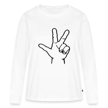 finger - T-shirt manches longues Premium bio Femme - blanc - Devant - Julia (174cm)