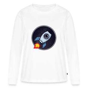 fusée - T-shirt manches longues Premium bio Femme - blanc - Devant - Julia (174cm)