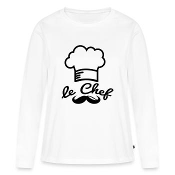 le_chef_f1 - T-shirt manches longues Premium bio Femme - blanc - Devant - Julia (174cm)