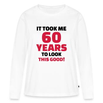 60 Years Anniversaire - T-shirt manches longues Premium bio Femme - blanc - Devant - Julia (174cm)