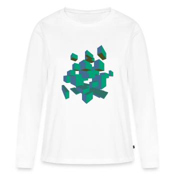 Cubes - Women's Premium Organic Long Sleeve Shirt - white - Front - Julia (174cm)