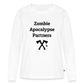 zombie apocalypse partners - T-shirt manches longues Premium bio Femme - blanc - Devant - Julia (174cm)