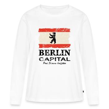 Berlin Vintage Flag - T-shirt manches longues Premium bio Femme - blanc - Devant - Julia (174cm)