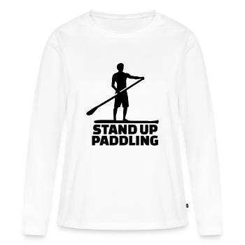 Stand up paddling - T-shirt manches longues Premium bio Femme - blanc - Devant - Julia (174cm)
