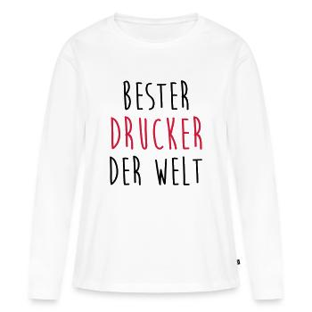 Drucker Druckerin Drucken Druckmaschine Druck - Frauen Premium Bio Langarmshirt - Weiß - Vorne - Julia (174cm)