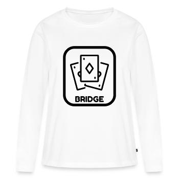 bridge / bridgeur / bridgeuse / cartes - T-shirt manches longues Premium bio Femme - blanc - Devant - Julia (174cm)