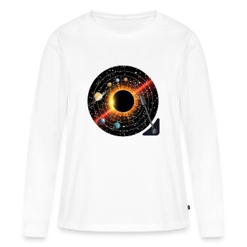 Planets Record - Women's Premium Organic Long Sleeve Shirt - white - Front - Julia (174cm)