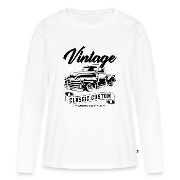 Vintage Classic Car - Frauen Premium Bio Langarmshirt - Weiß - Vorne - Julia (174cm)