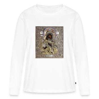 Icône. Icône orthodoxe - T-shirt manches longues Premium bio Femme - blanc - Devant - Julia (174cm)