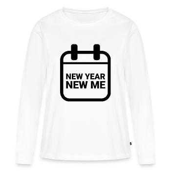 New year New me - T-shirt manches longues Premium bio Femme - blanc - Devant - Julia (174cm)