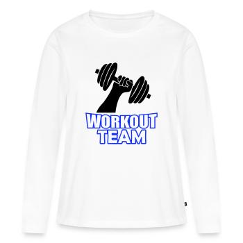 workout team - Frauen Premium Bio Langarmshirt - Weiß - Vorne - Julia (174cm)