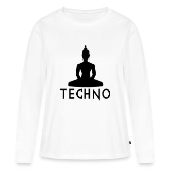 Musique techno - T-shirt manches longues Premium bio Femme - blanc - Devant - Julia (174cm)