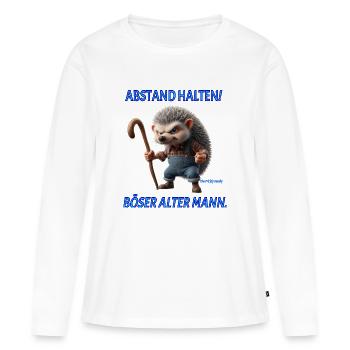 Opa Prickly Abstand halten boeser alter Mann - Frauen Premium Bio Langarmshirt - Weiß - Vorne - Julia (174cm)