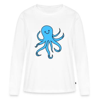 Pieuvre Pieuvre - T-shirt manches longues Premium bio Femme - blanc - Devant - Julia (174cm)