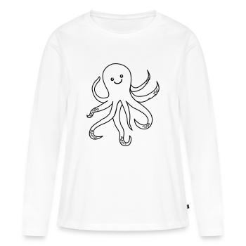 Pieuvre Pieuvre - T-shirt manches longues Premium bio Femme - blanc - Devant - Julia (174cm)
