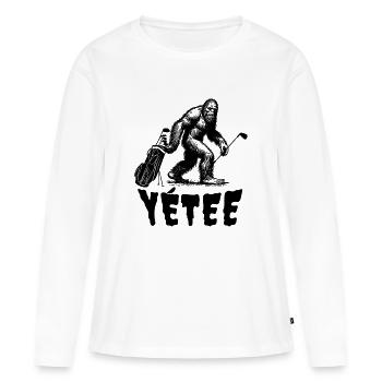Yéti? NON, Yétee...La terreur sur le green ! - T-shirt manches longues Premium bio Femme - blanc - Devant - Julia (174cm)