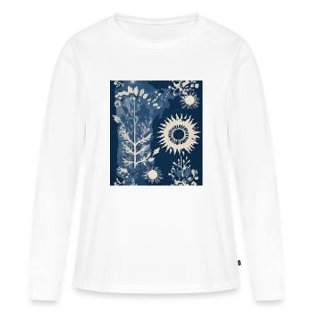 Abstract plant composition - Women's Premium Organic Long Sleeve Shirt - white - Front - Julia (174cm)