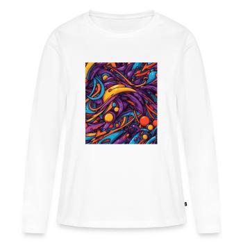 Abstract color composition - Women's Premium Organic Long Sleeve Shirt - white - Front - Julia (174cm)